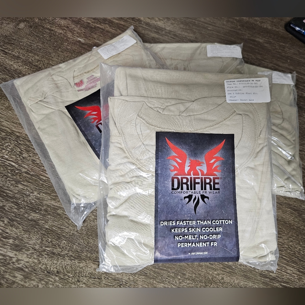 Drifire FR Men's Short Sleeve Tee - Tan Lot Of Four.